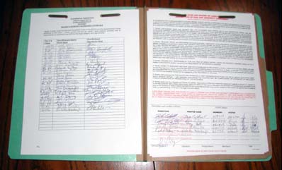 driver/entrant sign-in log